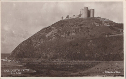 Caernarvonshire Postcard: Criccieth Castle From The NE Welsh Ruins 1930s XT4996