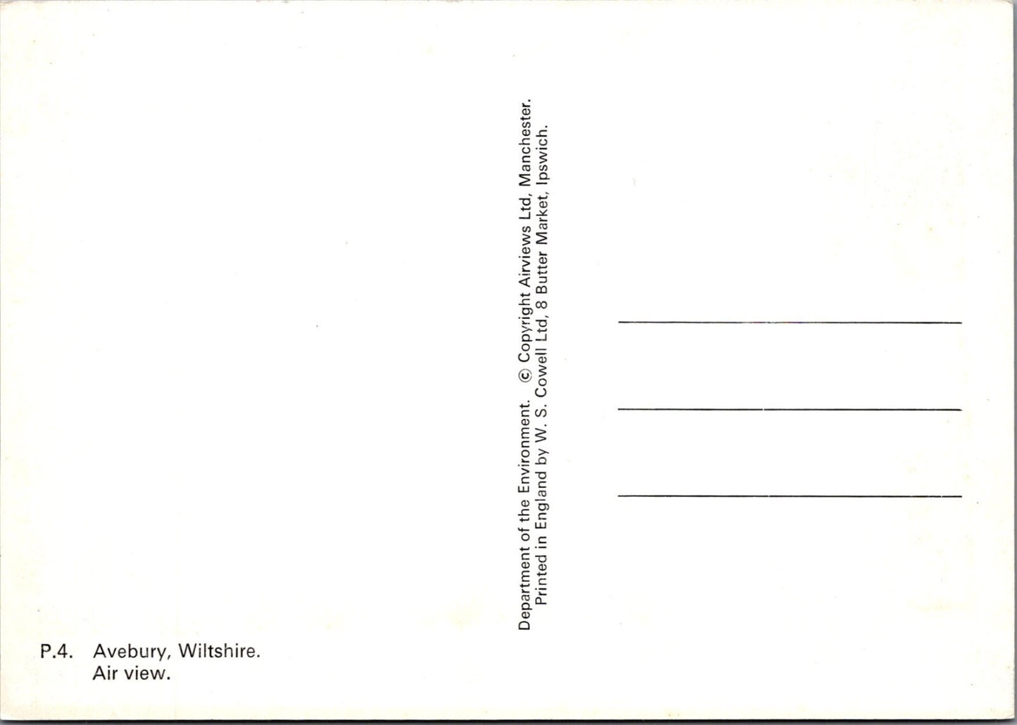 Wiltshire Postcard: Avebury Stone Circle Village Aerial View Henge XT4516