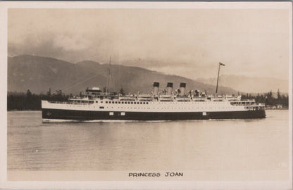 Shipping Postcard: Princess Joan, Canadian Pacific Steamship 1930s XT5310