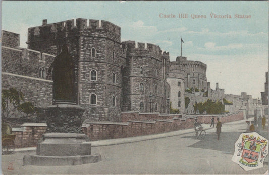 Berkshire Postcard: Windsor Castle Hill Queen Victoria Statue 1907  XT5011
