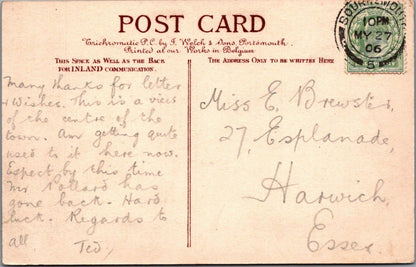 Dorset Postcard: Bournemouth Square Streetview Trams Architecture 1906 XT3471