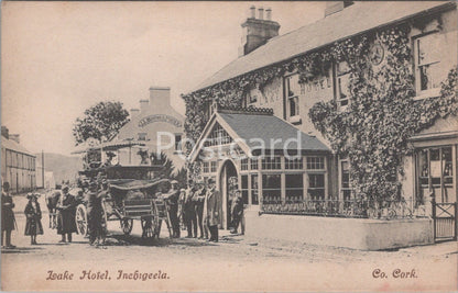Ireland Postcard: Inchigeela Lake Hotel Coach Horse Carriage Views W228