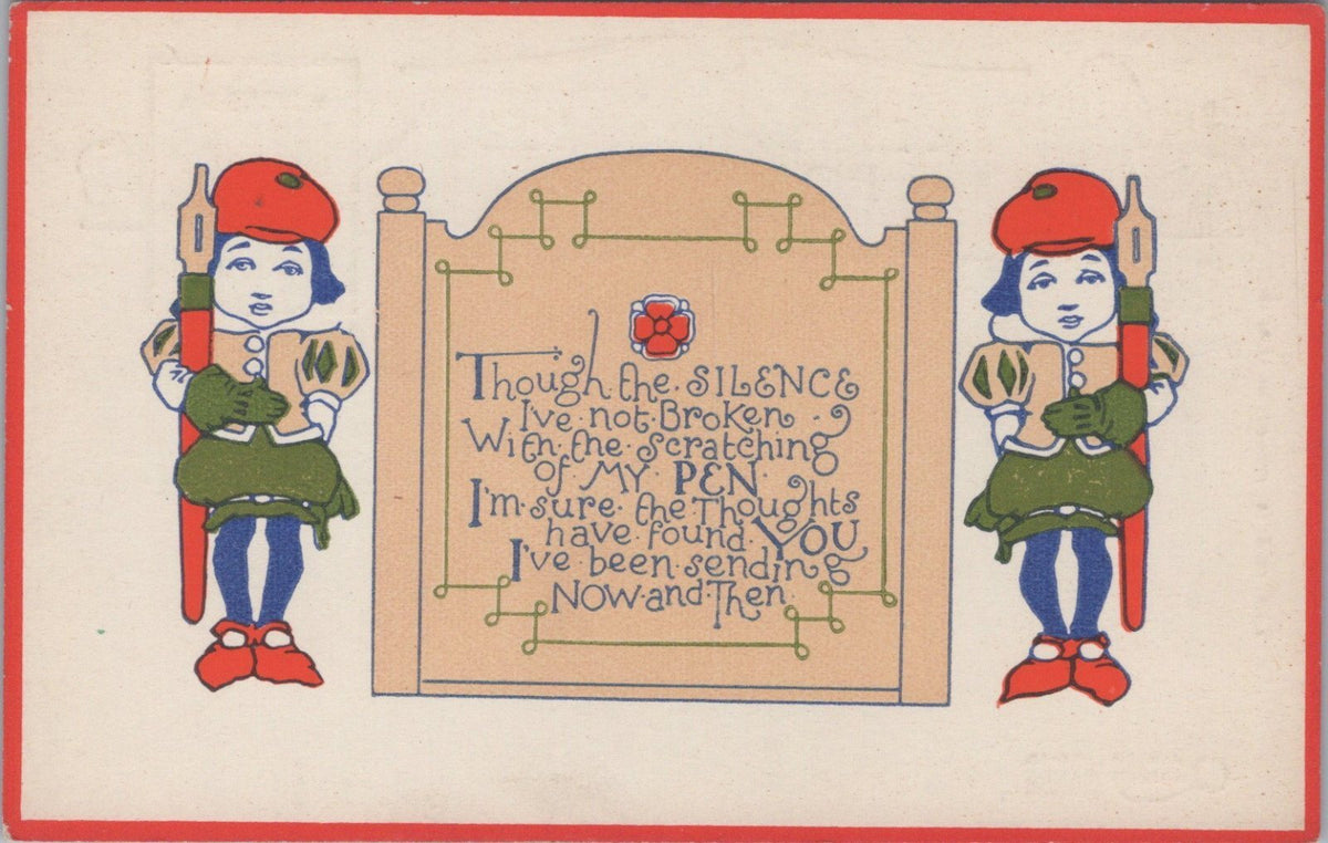 Humour Postcard: Though The Silence I Have Not Broken Comic Verse Pages XT3602