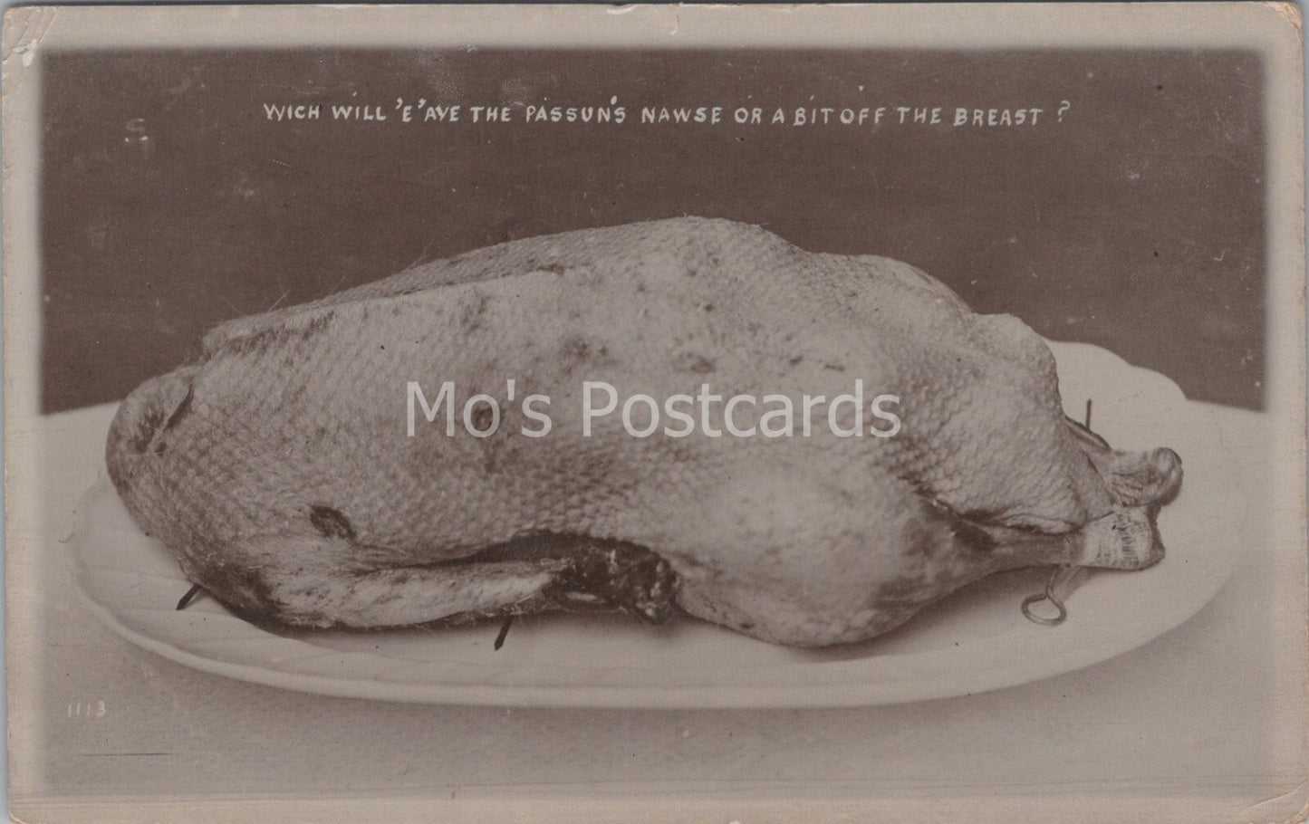 Food Humour Postcard: Wich Will 'E 'Ave The Passun's Nawse Comic 1913 XT4060