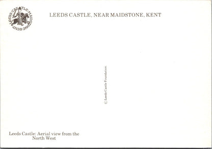 Kent Postcard: Leeds Castle Near Maidstone Aerial Moat View 1980’s XT4443