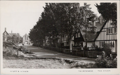 Suffolk Postcard:Thorpeness The Haven Street Scene Mock Tudor Houses RPPC XT4594