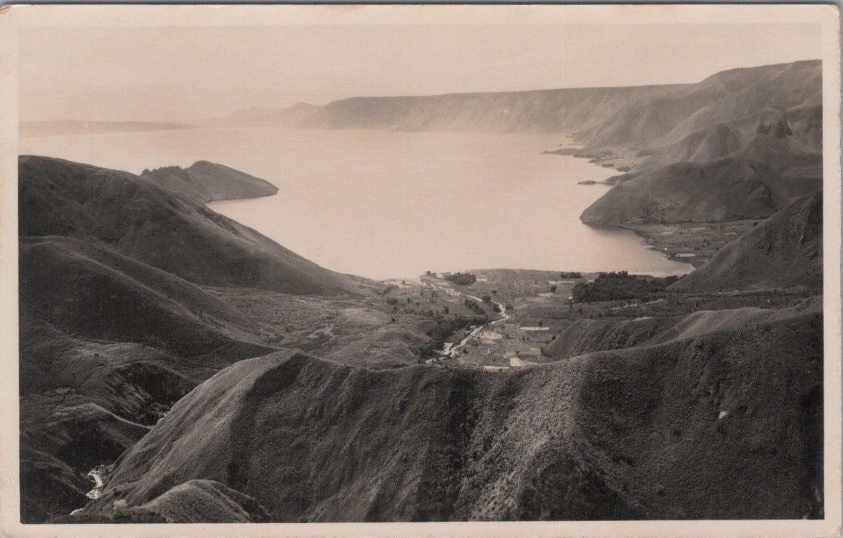 Java Postcard: Panoramic Volcanic Lake Caldera Valley Views 1930s XT5465