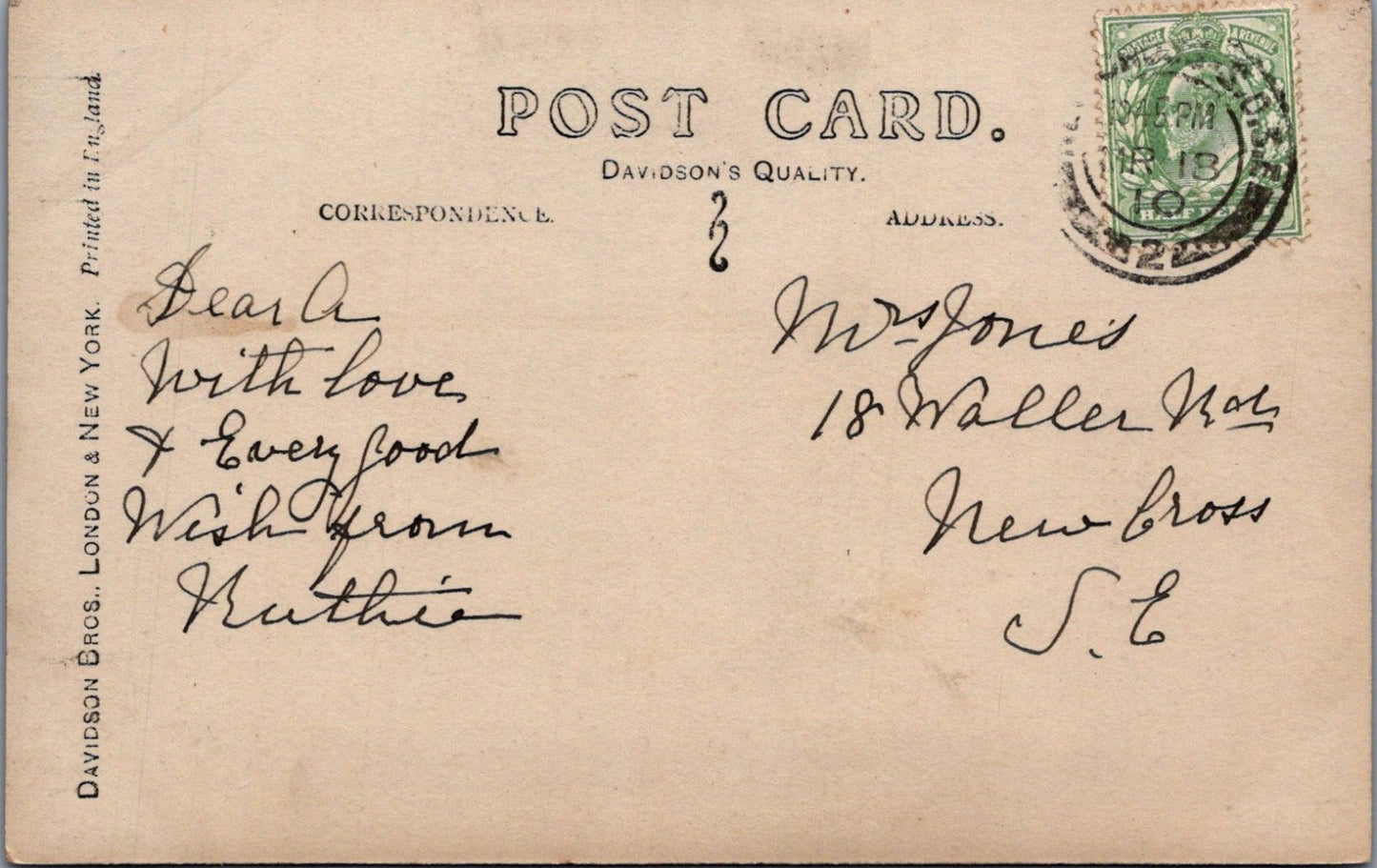 Fond Birthday Wishes Rural Cottage Poem Postcard Graphic Borders Verse XT3494