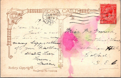 Birthday Postcard: Thoughts Of You Anemones Lily Of The Valley Verse 1930 XT4972