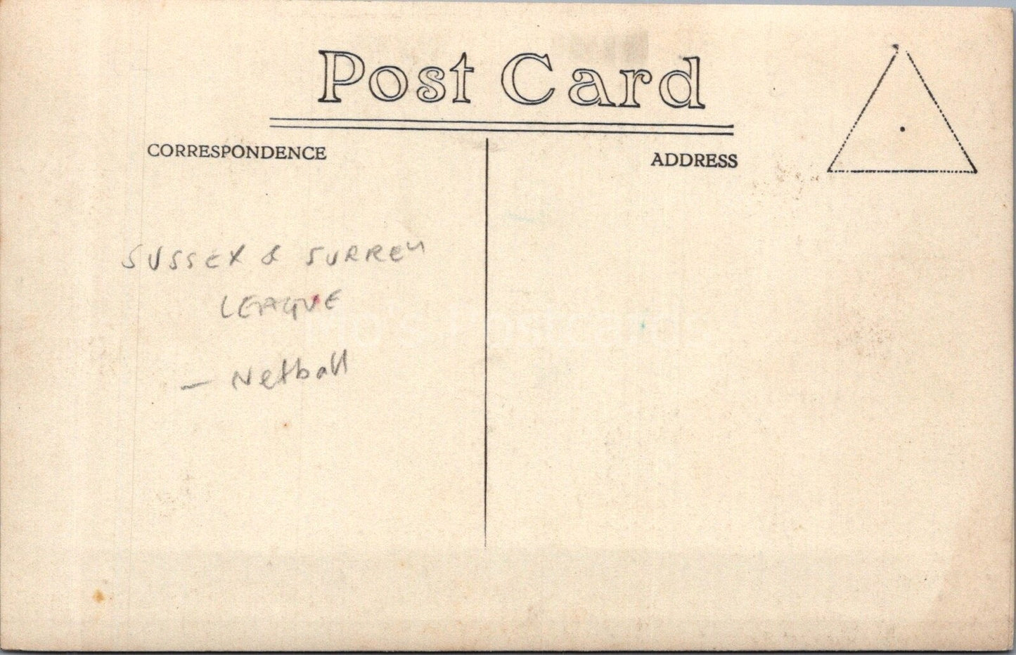 Sports Postcard: Surrey League Netball Girls School Team 1926-27 RPPC XT3545
