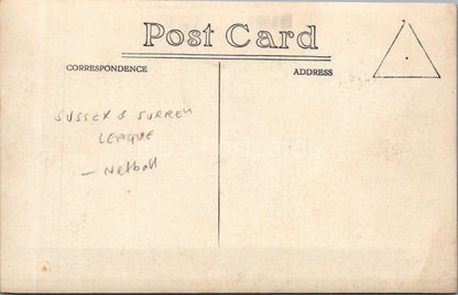 Sports Postcard: Surrey League Netball Girls School Team 1926-27 RPPC XT3545