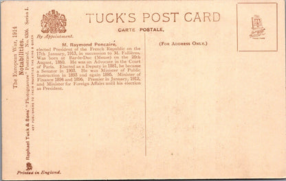 Politics Postcard: Raymond Poincare President French Republic 1914 XT4600