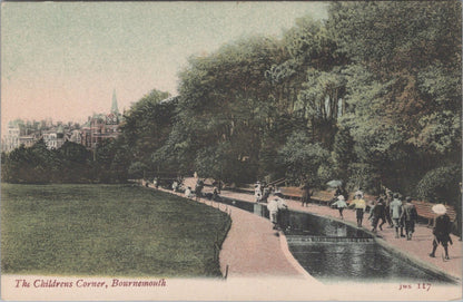 Dorset Postcard: Bournemouth Childrens Corner Stream Park Resort 1900s XT3472