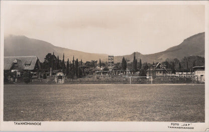 Java Postcard: Tawangmangoe Mountain Resort Sports Field Village 1930s XT5466