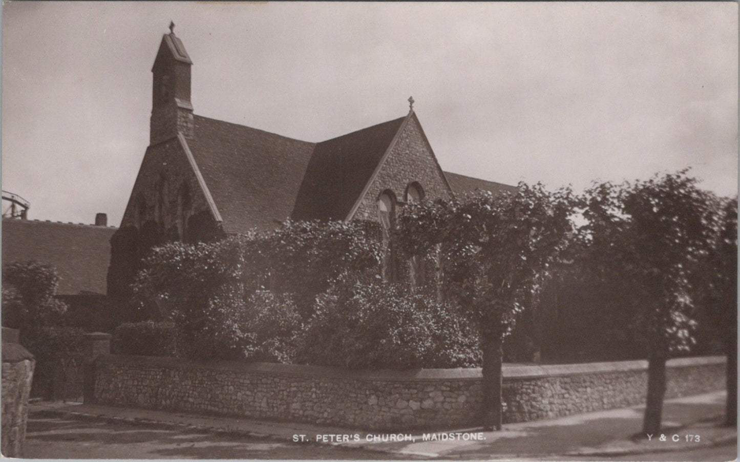 Kent Postcard: Maidstone St Peters Church Religious Architecture RPPC XT3463