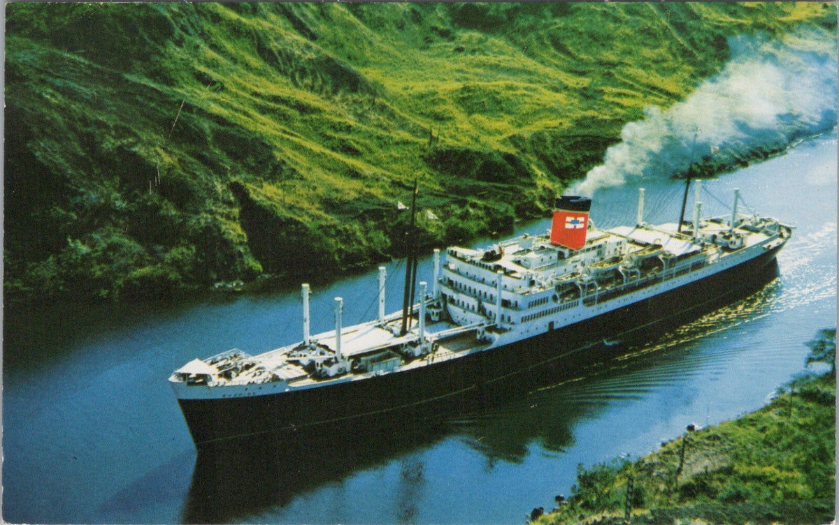 Shipping Postcard: New Zealand Shipping Company Ruahine Panama Canal XT5290