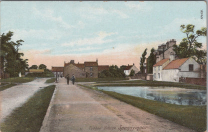 Co Durham Postcard: Tudhoe Village Spennymoor Pond Street View 1900s XT4616