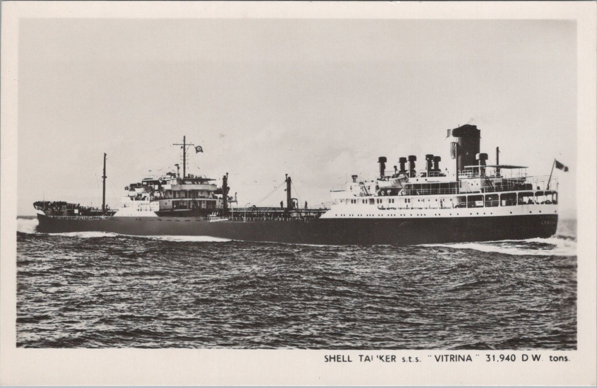 Shipping Postcard: Shell Tanker STS Vitrina Oil Vessel Fleet RPPC 1950s XT5286