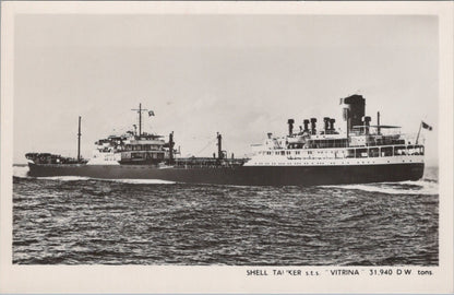 Shipping Postcard: Shell Tanker STS Vitrina Oil Vessel Fleet RPPC 1950s XT5286