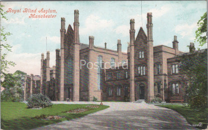 Lancashire Postcard: Royal Blind Asylum, Manchester, Gothic Architecture  XT4436