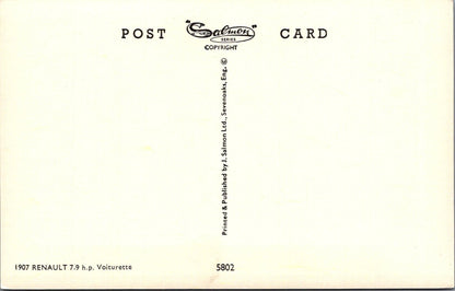 Transport Postcard: Renault 7.9 h.p. Voiturette 1907 Vintage Car Veteran 1970s XT4768