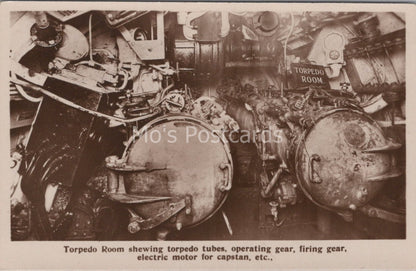 Submarine Postcard: Torpedo Room Tubes Firing Gear U-Boat Deutschland XT3670
