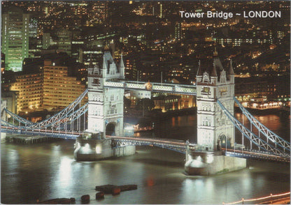 London Postcard: Tower Bridge Illuminated Night Aerial Robert Harding XT3860