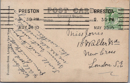 A Birthday Wish Village Cottage Poem Postcard Graphic Borders Verse XT3495