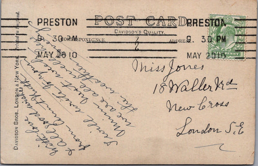 A Birthday Wish Village Cottage Poem Postcard Graphic Borders Verse XT3495