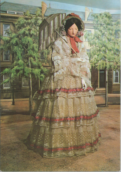 Fashion Postcard: Assembly Rooms Bath Victorian Summer Dress c1856 XT3877