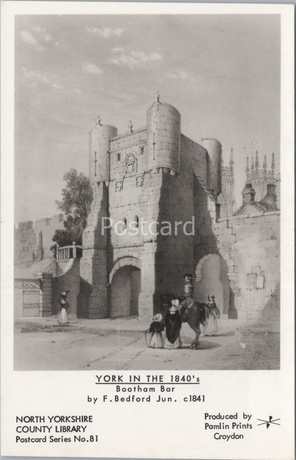 Yorkshire Postcard: York Bootham Bar Gateway City Walls Historic View 1970s X379