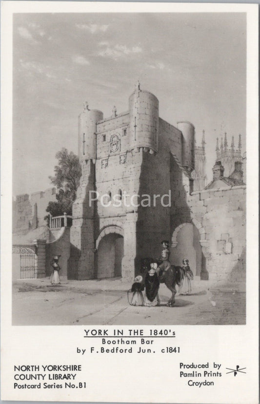 Yorkshire Postcard: York Bootham Bar Gateway City Walls Historic View 1970s X379