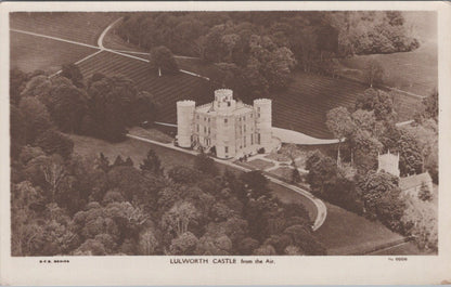 Dorset Postcard: Lulworth Castle From The Air Aerial View RPPC 1930s XT5007