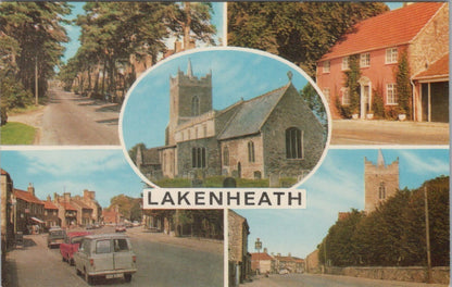 Suffolk Postcard: Lakenheath St Marys Church High Street 1970s XT5566