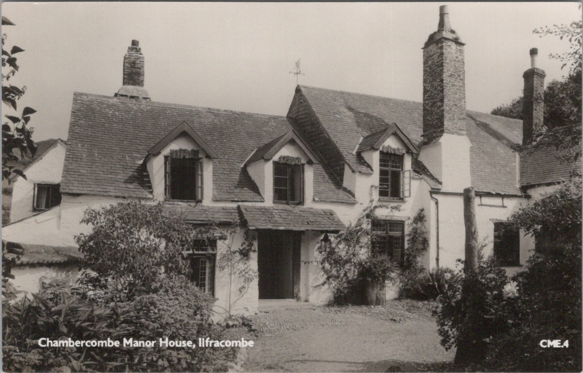 Devon Postcard: Chambercombe Manor House Ilfracombe View RPPC 1950s XT5432