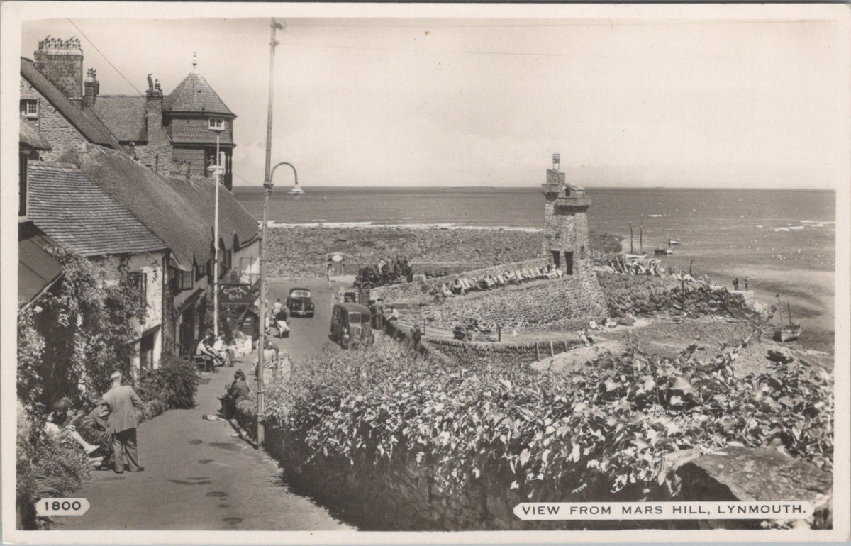 Devon Postcard: Lynmouth Mars Hill Rising Sun Hotel RPPC 1930s XT5572