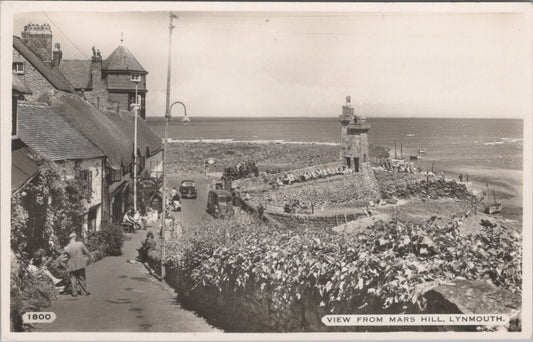 Devon Postcard: Lynmouth Mars Hill Rising Sun Hotel RPPC 1930s XT5572