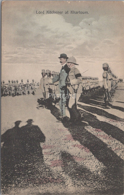 Sudan Postcard: Khartoum Lord Kitchener Army Troops Inspection 1907-1915 XT5078