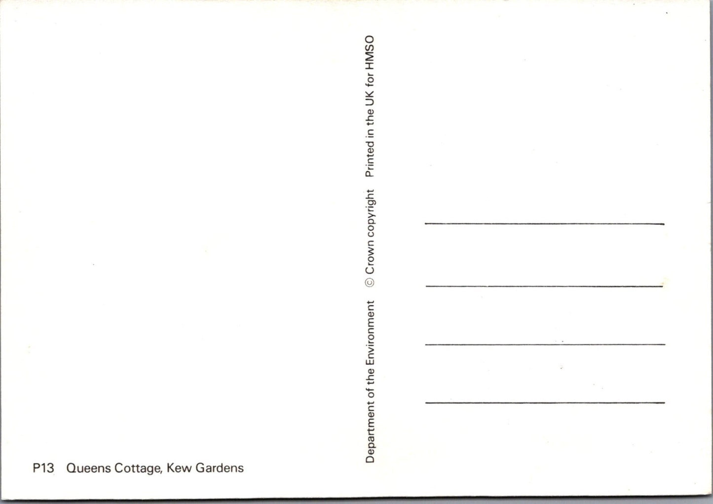 London Postcard: Kew Gardens Queen Charlottes Cottage Thatched House XT4513