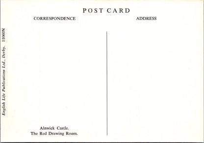 Northumberland Postcard: Alnwick Castle The Red Drawing Room Interior XT4464