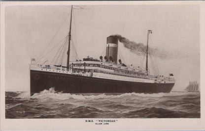 Shipping Postcard: Allan Line RMS Victorian Ocean Liner Vessel 1900s XT5287