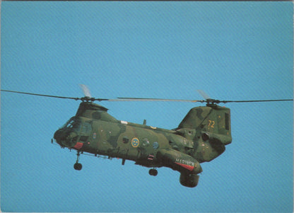 Military Postcard: Swedish Navy Boeing Vertol 107 HKP4 Aeroprint 1970s XT5758