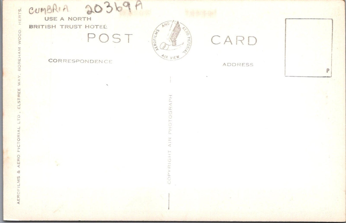 Cumbria Postcard: Storrs Hall Hotel Lake Windermere Aerial View 1950's 20369A