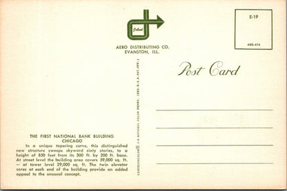 Illinois Postcard: Chicago First National Bank Building Aerial 1970's XT3837