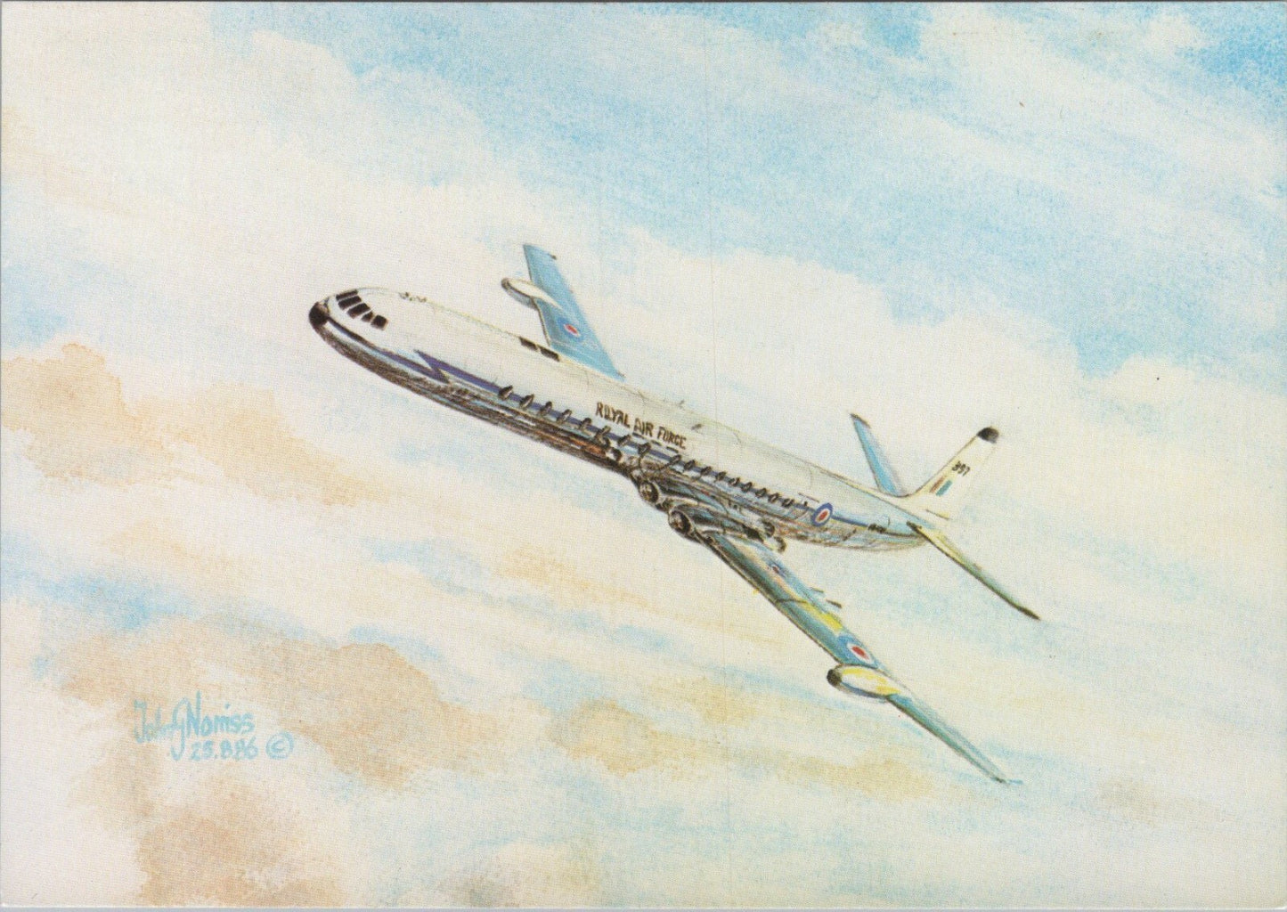 Military Aviation Postcard: De Havilland Comet 4C RAF Lyneham John Norris XT3873
