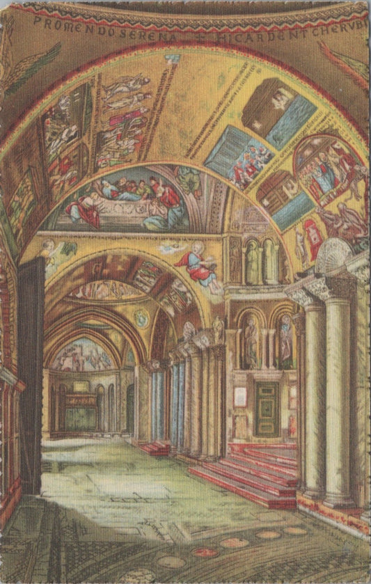 Italy Postcard: Venice Saint Marks Basilica Interior Mosaics 1920’s XT5555