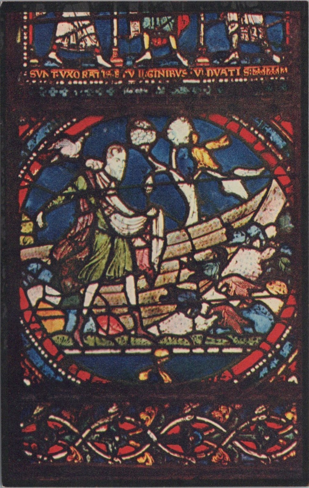 Kent Postcard: Canterbury Cathedral Stained Glass Raphael Tuck 1930's XT4165