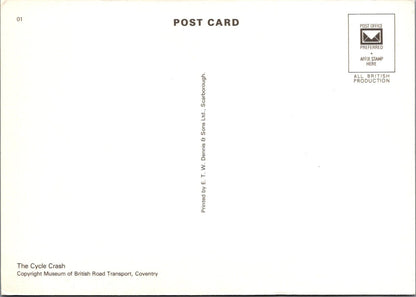 Bicycle Postcard:The Cycle Crash Victorian Tricycle Coventry Museum 1980s XT5339