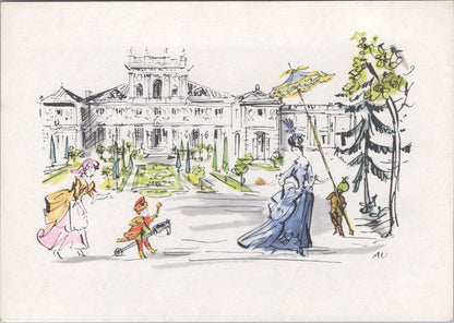 8 Poland Postcards: Wilanów, Warsaw District, Artist Antoni Uniechowski  XT5140