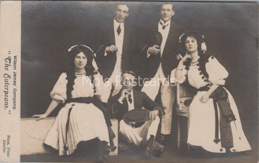 Theatrical Postcard: Wilson James Company The Euterpeans Musicians RPPC XT3726